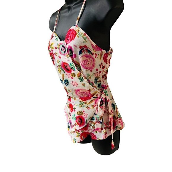 Monteau Los Angeles top floral strappy wrap Large - Picture 1 of 5